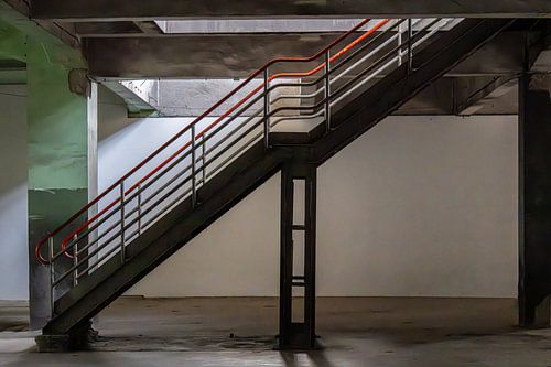 Zijaanzicht van een industriele trap