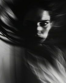 Stylish boudoir portrait in black and white by Carla Van Iersel