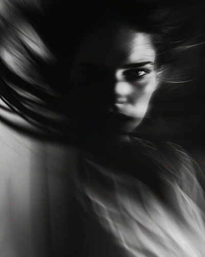 Stijlvol boudoir portret in zwart-wit