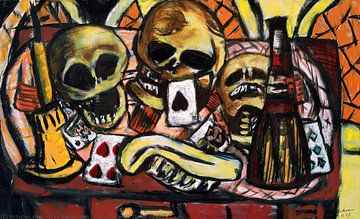 Nature morte avec trois crânes, Max Beckmann, 1945 sur Atelier Liesjes