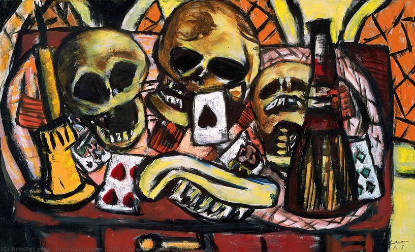 still life with three skulls, Max beckmann, 1945 by Atelier Liesjes