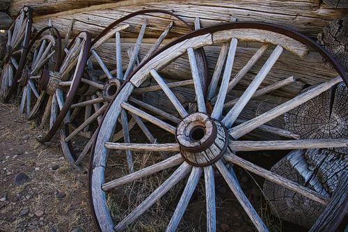 Houten wielen in Wyoming