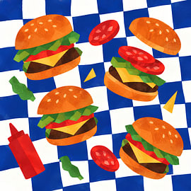Gourmet-Burger-Picknick-Palette von Daan Dirk