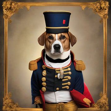 Hond verkleed als Napoleon - huisdieren van The Photo Artist