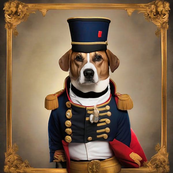 Hond verkleed als Napoleon - huisdieren van The Photo Artist