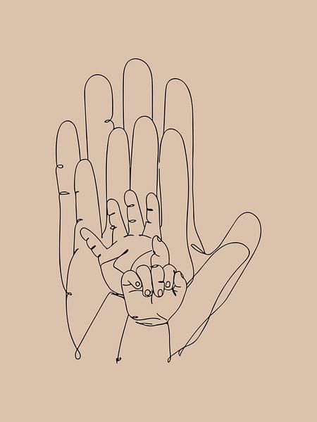 Famille, beige noir par Kemona art