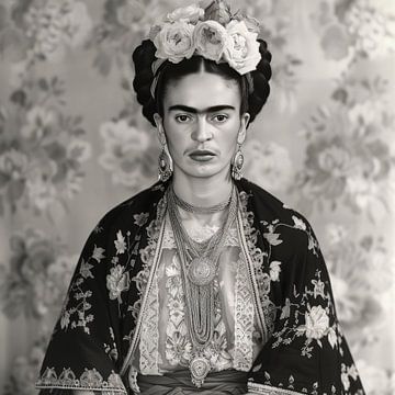 Frida Poster Print Black and White von Niklas Maximilian