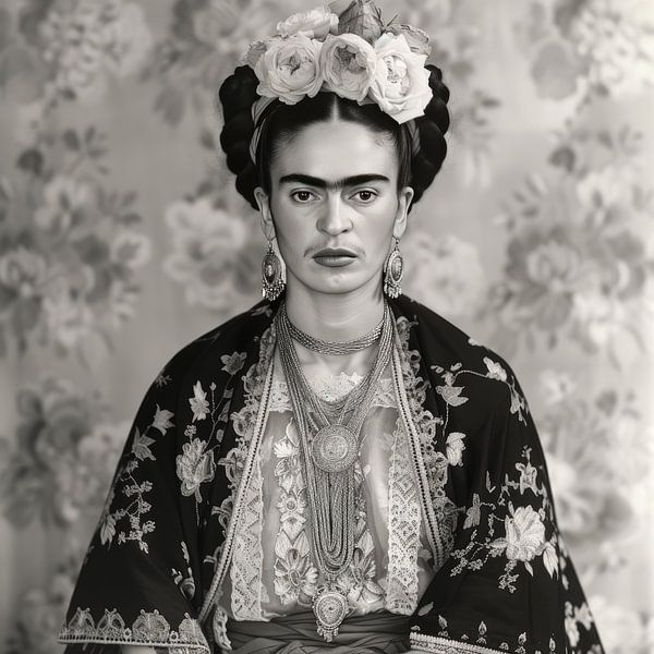 Frida Poster Print Noir et Blanc par Niklas Maximilian