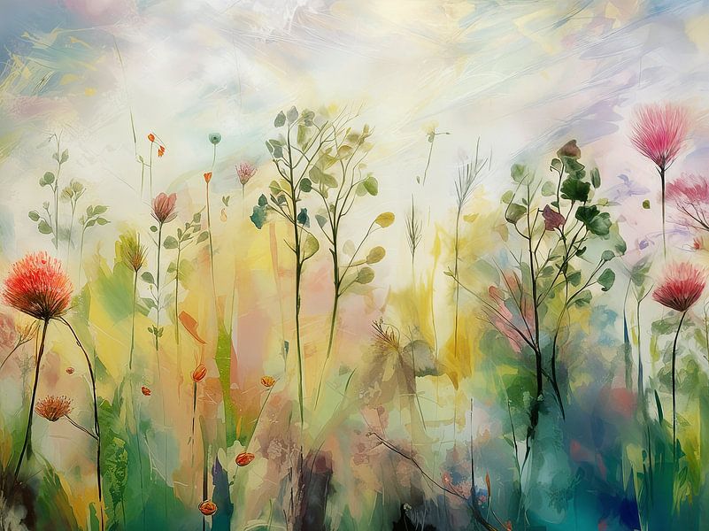 Blühender Klee im Gras von Studio Pieternel