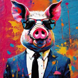 PopArt Pig 06.34 by Eye catching paintings