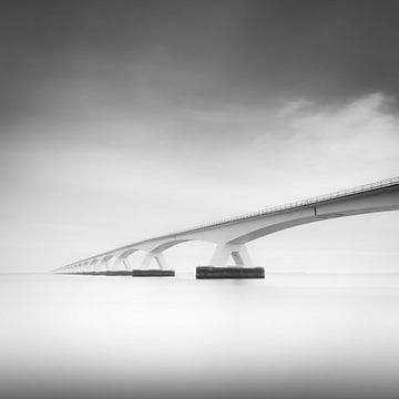 Zeeland Bridge in black and white by Anne-Marie Boere
