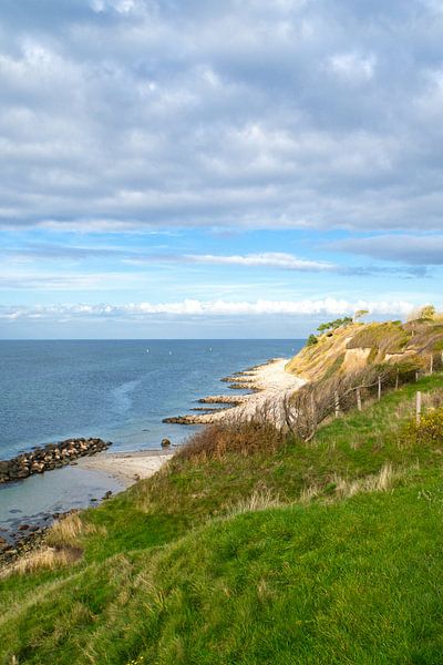 Cliff on the Kattegat in Denmark. Sea and clouds by Martin Köbsch