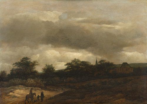 Duinlandschap met weg en kerk, Guillaume du Bois, Guillaume du Bois