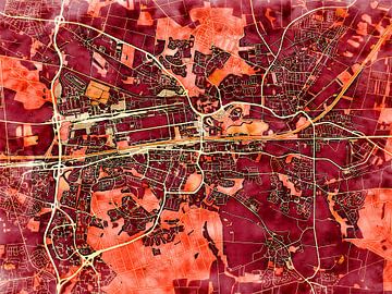 Kaart van Wolfsburg in de stijl 'Amber Autumn' van Maporia