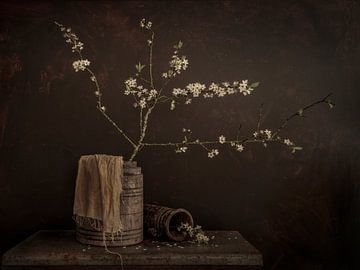 Still life with flowers. Blossom. Old Master styles. by Alie Ekkelenkamp