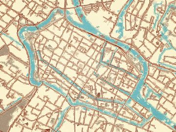 Carte de Alkmaar Centrum dans le style Blue & Cream sur Map Art Studio