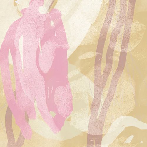 Abstracte organische vormen in pastelkleuren. Beige, roze, paars.