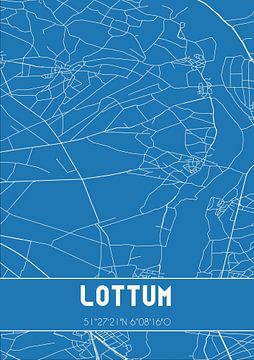 Blauwdruk | Landkaart | Lottum (Limburg) van MijnStadsPoster