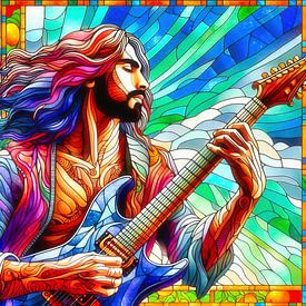 stained-glass guitarist by Digital Art Nederland