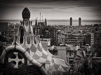 Barcelona Skyline (Black and White)