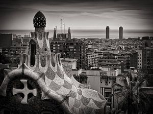 Barcelona Skyline (Schwarzweiss)