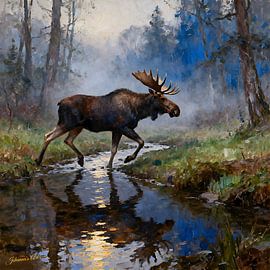 Wildlife - Untamed Grace - Moose 3 by Johannas Art Creations