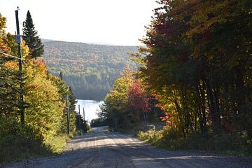 The lake route in autumn by Claude Laprise