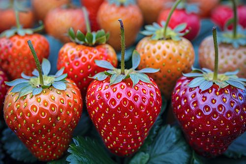Rijpe Aardbeien op Houten Tafelblad