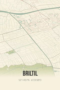 Vintage landkaart van Briltil (Groningen) van Rezona