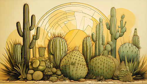 Cactussen onder een brandende zon