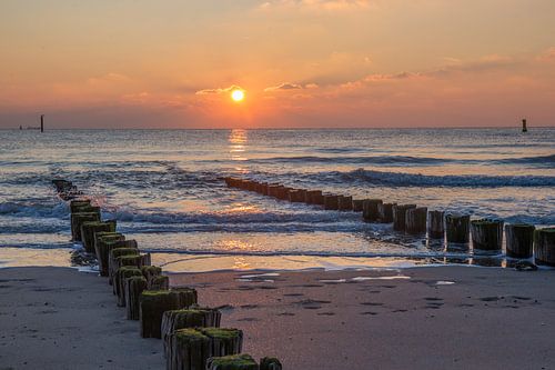 Zonsondergang aan het strand