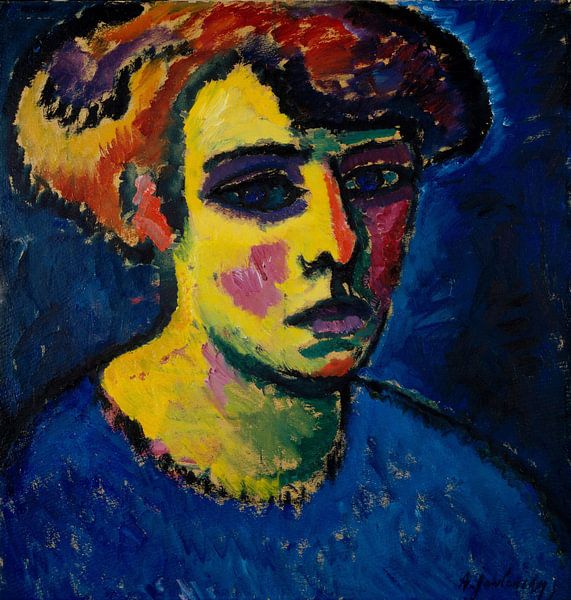 Alexej von Jawlensky~A woman's head by finemasterpiece