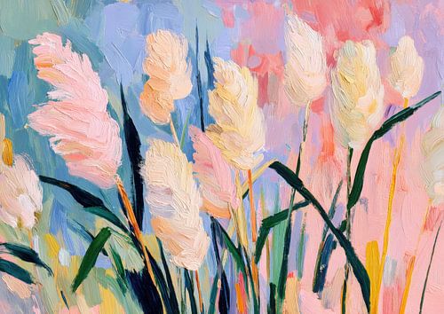 White tulips - Impressionist oil painting