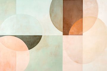 Geometrische kleurencompositie in zachte tinten van Poster Art Shop