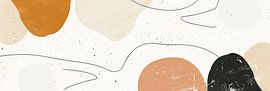 Minimalism panorama abstract boho and japani round art forms
