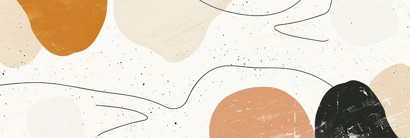 Minimalisme panorama abstract boho en japani ronde kunst vormen van Digitale Schilderijen