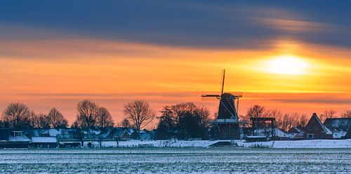 Garnwerd in winter, Groningen, Nederland