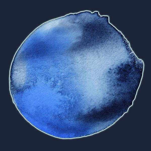 Soft Deep Aqua Mineral 976 — Mineraalblauw in Soft Swing Sereniteit van Saskia Mensink PRINTS