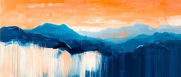 Paysage de montagne dans la pénombre sur Poster Art Shop