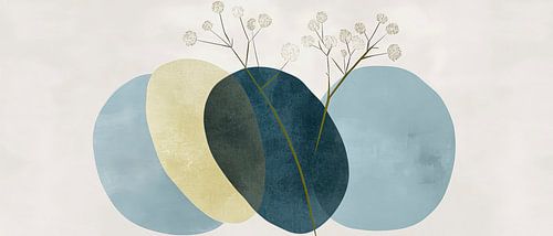 Abstracte plantencompositie in zachte kleuren