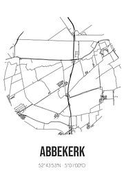Abbekerk (Noord-Holland) | Landkaart | Zwart-wit van Stad & Wand