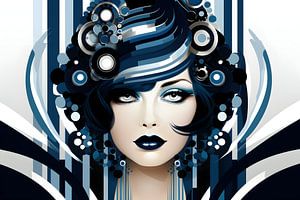 Art Deco Frauenportrait  Illustration minimalistisch #5