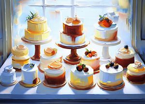 Tasty pastries with whipped cream