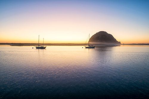 Zachte pastel zonsondergang - Morro Bay haven