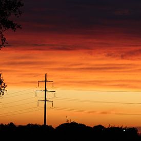 Zonsondergang in Schelluinen van Geert Visser