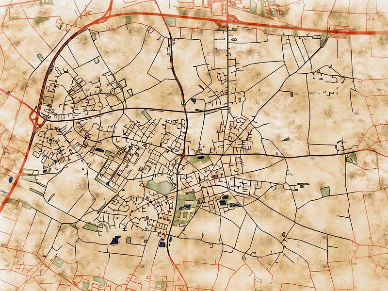 Map of Willich with the style 'Serene Summer' by Maporia