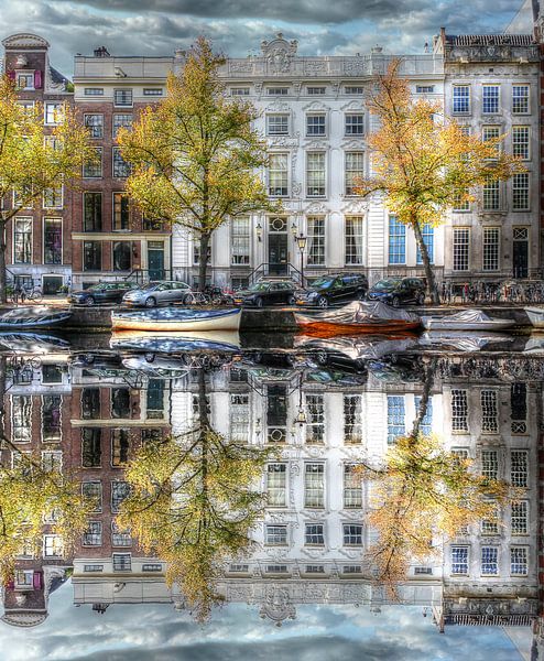 Réflexion sur l'eau, Amsterdam Moats, Pays-Bas par Maarten Kost