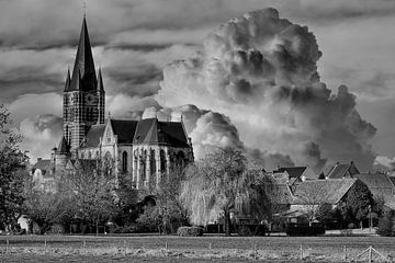 Black/White,Church, Thorn, Limburg,The Netherlands van Maarten Kost