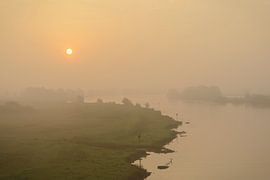 Sunrise over the river IJssel during a foggy morning by Sjoerd van der Wal Photography