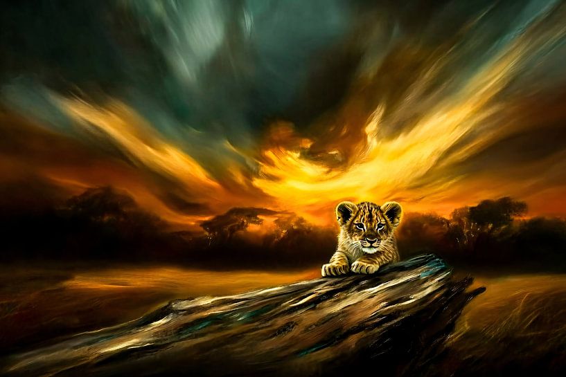 Lion at sunset by Imperial Art House